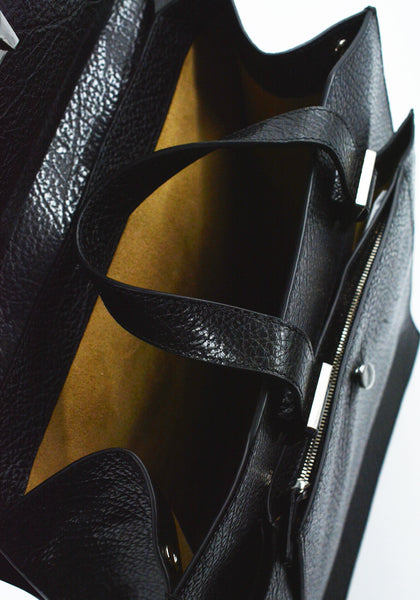 MERRYL TIELMAN CLAUDIE BACKPACK/TOTE BAG BLACK PEBBLED | DOSHABURI Shop