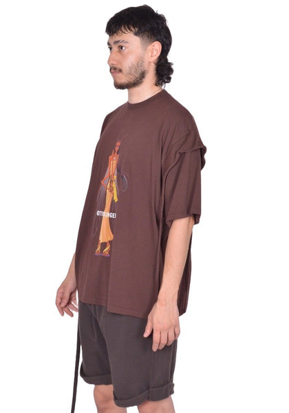 OTTOLINGER DECONSTRUCTED BOXY T-SHIRT BROWN FW25 | DOSHABURI Shop