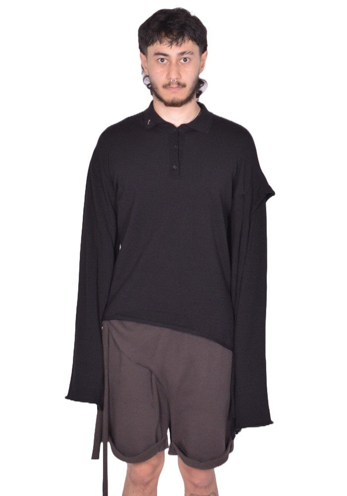 OTTOLINGER DECONSTRUCTED KNIT SWEATER BLACK FW25 | DOSHABURI Shop