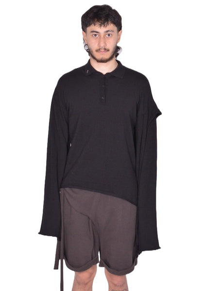 OTTOLINGER DECONSTRUCTED KNIT SWEATER BLACK FW25 | DOSHABURI Shop