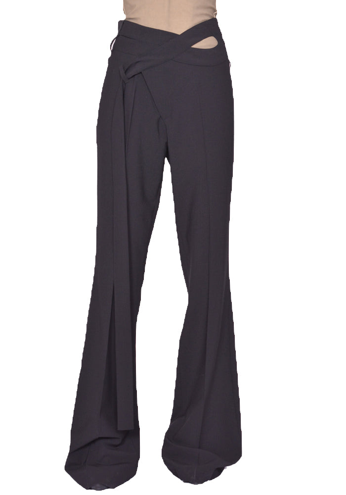 OTTOLINGER FLARED WRAP SUIT PANTS BLACK SS25 | DOSHABURI Online Shop