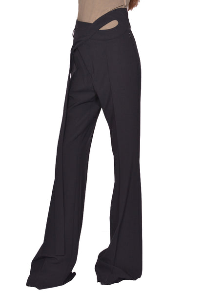 OTTOLINGER FLARED WRAP SUIT PANTS BLACK SS25 | DOSHABURI Online Shop