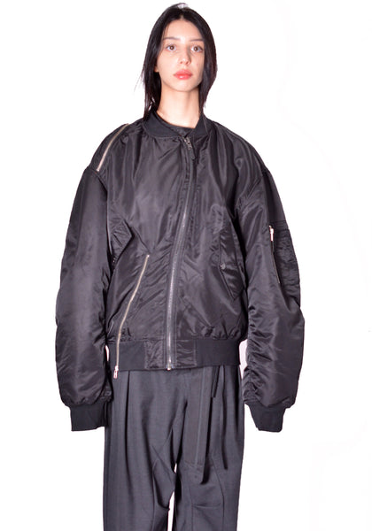 OTTOLINGER 109-704309-02 UNISEX FOREVER ZIP BOMBER BLACK FW2026 | DOSHABURI Online Shop