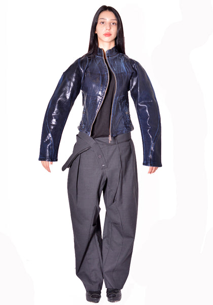 OTTOLINGER 117-704317-02 WOMEN GLAZED CURVED DENIM JACKET BLUE BLACK FW2026 | DOSHABURI Online Shop 