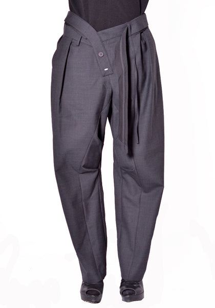 OTTOLINGER WOMEN 123-205423-01X WOMEN  STRAPPED BAGGY SUIT PANTS(X) GREY FW2026 | DOSHABURI Shop 