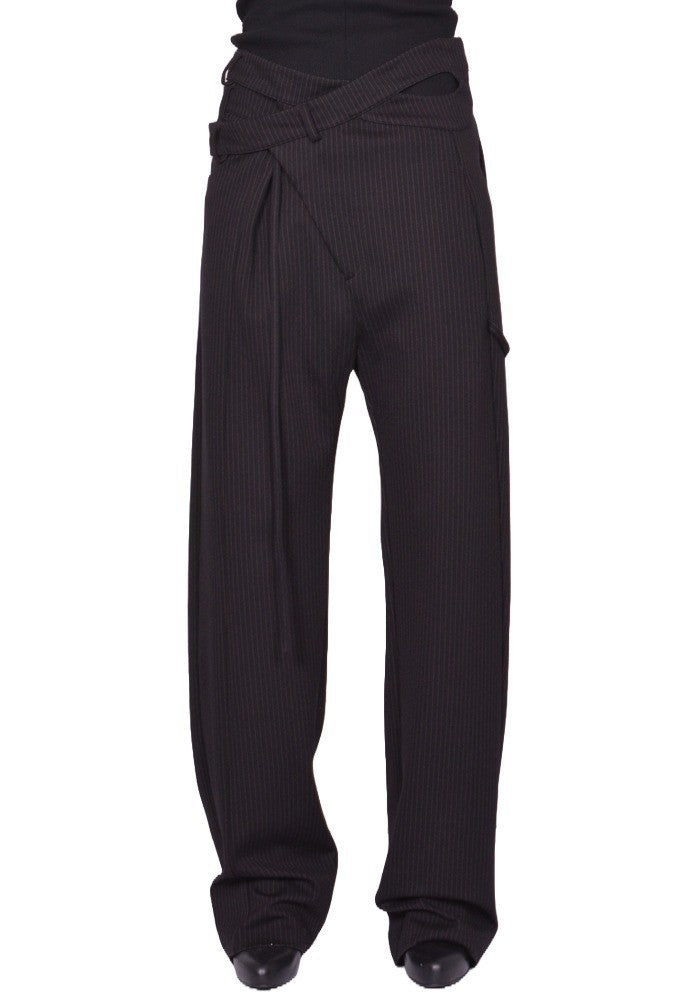 OTTOLINGER WRAP SUIT PANTS BLACK STRIPE FW25 | DOSHABURI Shop
