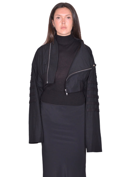 RICK OWENS ANTHEM FLIGHT JACKET BLACK SS25 | DOSHABURI Online Shop