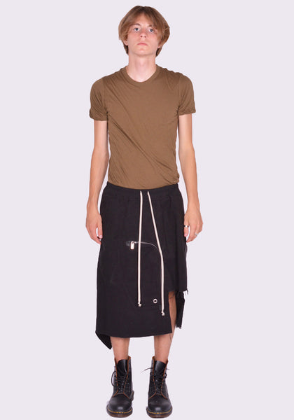 RICK OWENS MEN RR02D6341 TB 09 DARCCA SKIRT BLACK FW24 | DOSHABURI Online Shop