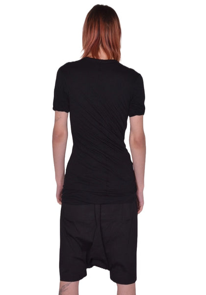 RICK OWENS DOUBLE LAYERED T-SHIRT BLACK SS26 | DOSHABURI Online Shop