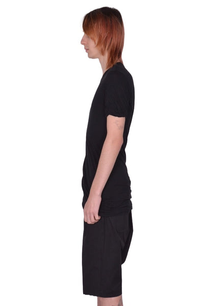 RICK OWENS DOUBLE LAYERED T-SHIRT BLACK SS26 | DOSHABURI Online Shop