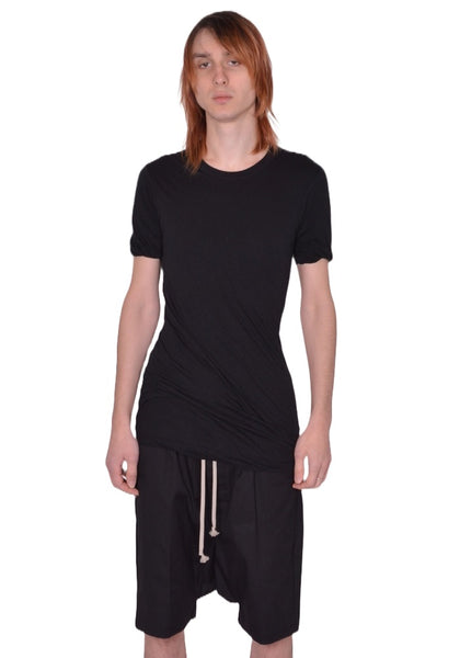 RICK OWENS DOUBLE LAYERED T-SHIRT BLACK SS26 | DOSHABURI Online Shop