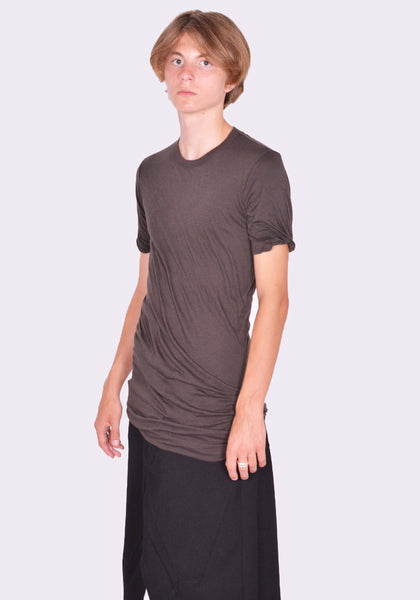 RICK OWENS MEN RU02D6256 UC DOUBLE LAYERED T-SHIRT DARK DUST FW24 | DOSHABURI Online Shop