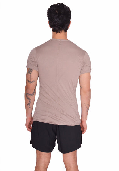 RICK OWENS MEN DOUBLE LAYERED T-SHIRT FLESH SS25 | DOSHABURI Online Shop