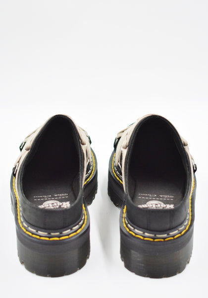 RICK OWENS  DR. MARTENS QUAD SOLE MEGALACE MULE BLACK FW26 | DOSHABURI