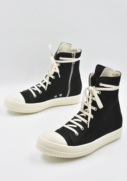 RICK OWENS DRKSHDW HI-TOP SNEAKERS BLACK/MILK SS26 | DOSHABURI Shop