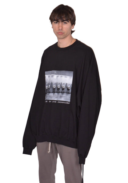 RICK OWENS DRKSHDW HUN CREWNECK SWEATSHIRT BLACK SS26 | DOSHABURI Shop