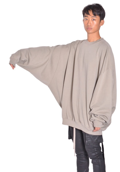 RICK OWENS DRKSHDW HUN CREWNECK SWEATSHIRT MINERAL FW26 | DOSHABURI