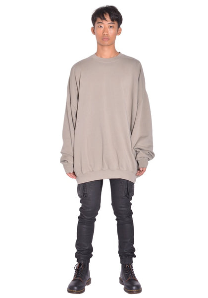 RICK OWENS DRKSHDW HUN CREWNECK SWEATSHIRT MINERAL FW26 | DOSHABURI