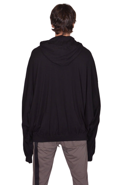 RICK OWENS DRKSHDW HUN HOODIE BLACK SS26 | DOSHABURI Online Shop