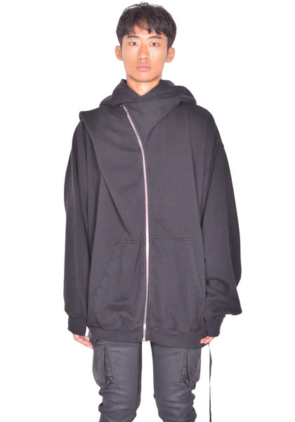RICK OWENS DRKSHDW MOUNTAIN HUN HOODIE BLACK FW26 | DOSHABURI Shop