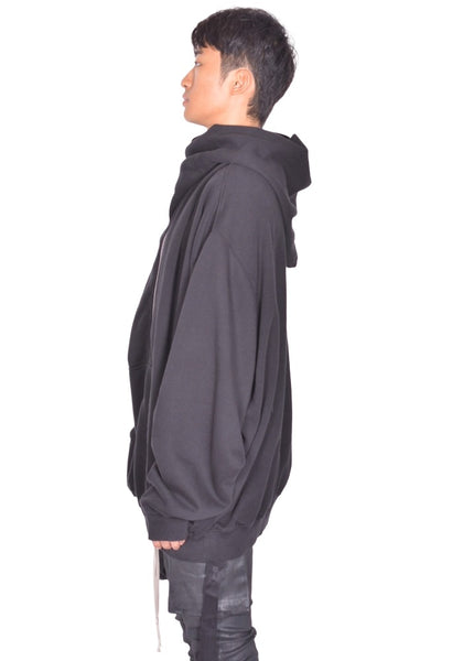RICK OWENS DRKSHDW MOUNTAIN HUN HOODIE BLACK FW26 | DOSHABURI Shop
