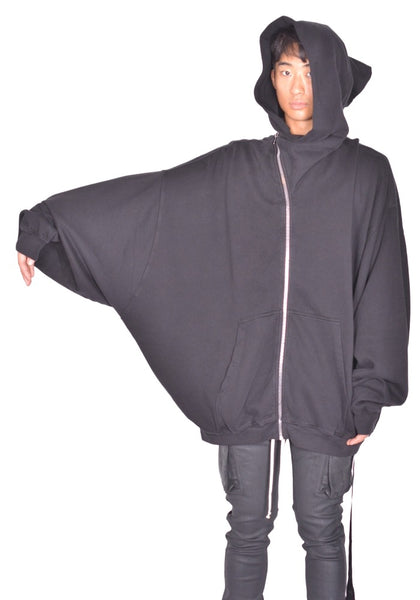 RICK OWENS DRKSHDW MOUNTAIN HUN HOODIE BLACK FW26 | DOSHABURI Shop
