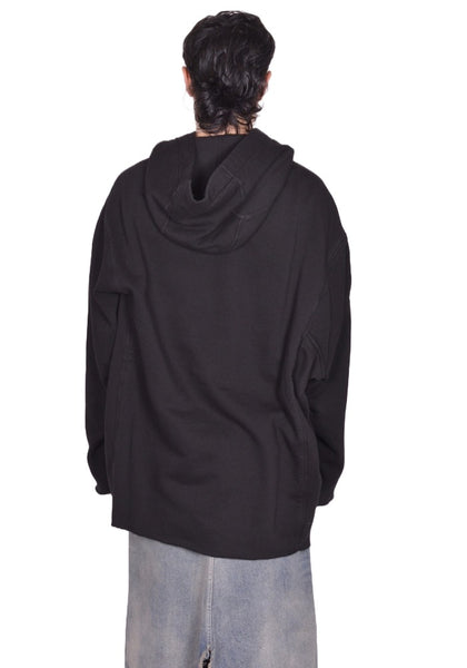 RICK OWENS DRKSHDW PETER HOODIE BLACK/PEARL FW25 | DOSHABURI Shop
