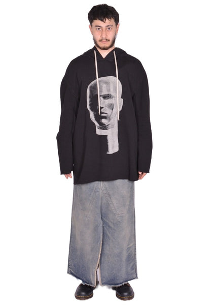 RICK OWENS DRKSHDW PETER HOODIE BLACK/PEARL FW25 | DOSHABURI Shop