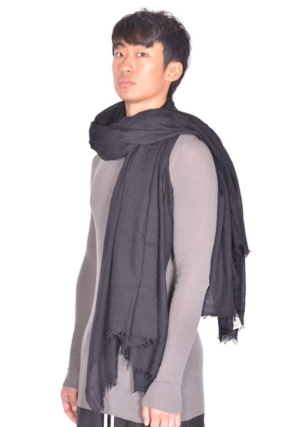 RICK OWENS EMILY SCARF BLACK FW26 | DOSHABURI Online Shop