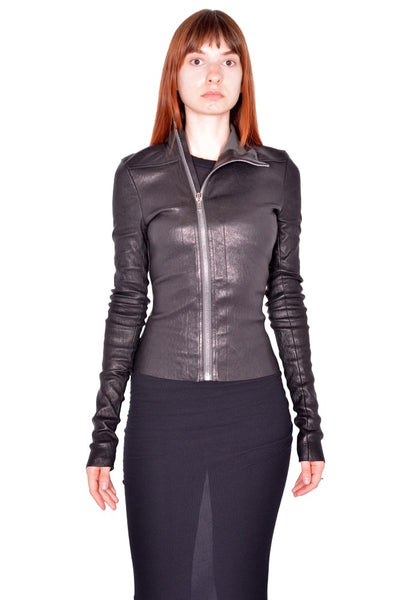 RICK OWENS GARY LEATHER JACKET BLACK FW26 | DOSHABURI Online Shop