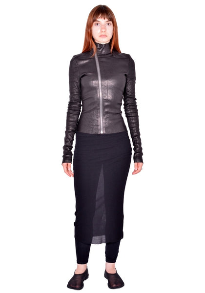 RICK OWENS GARY LEATHER JACKET BLACK FW26 | DOSHABURI Online Shop