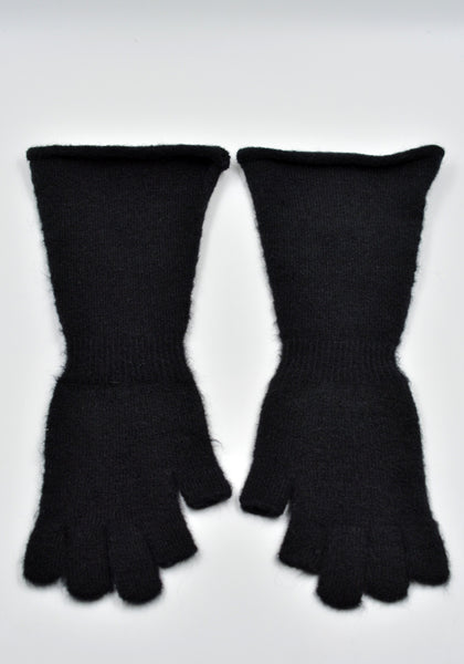 RICK OWENS MEN RR02D6498 KWP KNIT GLOVES BLACK fW24 | DOSHABURI Online Shop