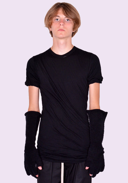 RICK OWENS MEN RR02D6498 KWP KNIT GLOVES BLACK fW24 | DOSHABURI Online Shop