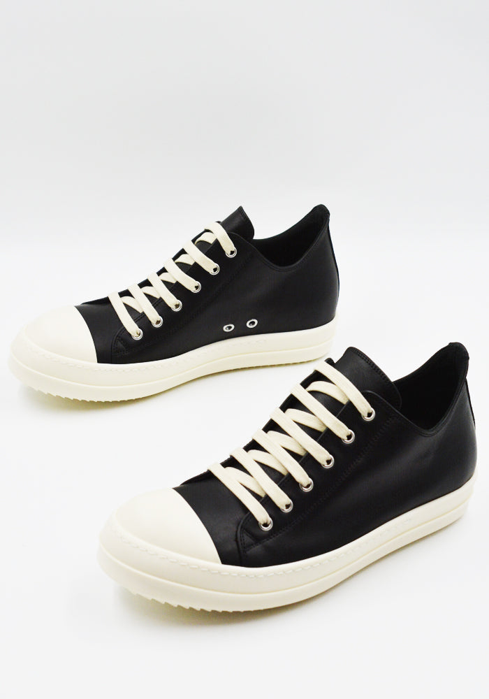 RICK OWENS LOW SNEAKERS BLACK/MILK FW25 | DOSHABURI Online Shop