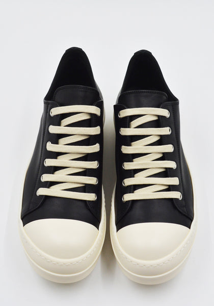 RICK OWENS LOW SNEAKERS BLACK/MILK FW25 | DOSHABURI Online Shop