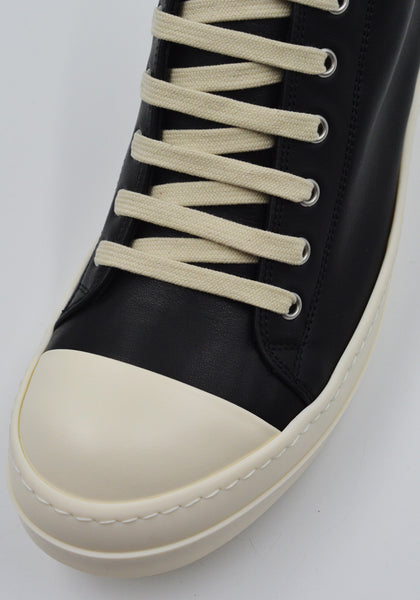 RICK OWENS LOW SNEAKERS BLACK/MILK FW25 | DOSHABURI Online Shop