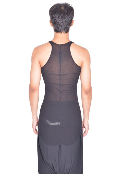 RICK OWENS MEN BASIC RIB TANKTOP BLACK FW26 | DOSHABURI Shop