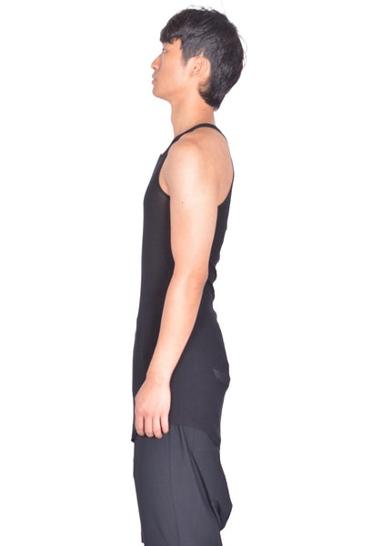 RICK OWENS MEN BASIC RIB TANKTOP BLACK FW26 | DOSHABURI Shop