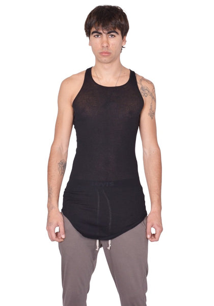 RICK OWENS MEN BASIC RIB TANKTOP BLACK SS26 | DOSHABURI Online Shop