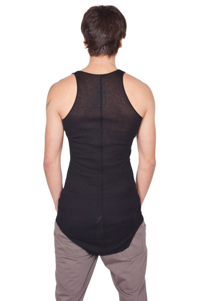 RICK OWENS MEN BASIC RIB TANKTOP BLACK SS26 | DOSHABURI Online Shop