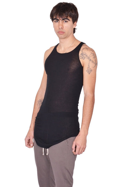 RICK OWENS MEN BASIC RIB TANKTOP BLACK SS26 | DOSHABURI Online Shop