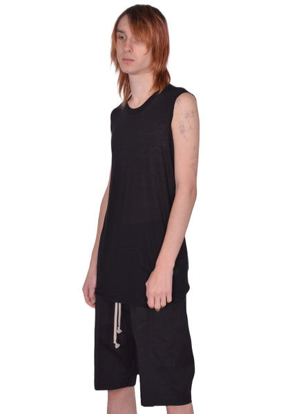 RICK OWENS MEN BASIC SLEEVELESS T-SHIRT BLACK SS26 | DOSHABURI Shop