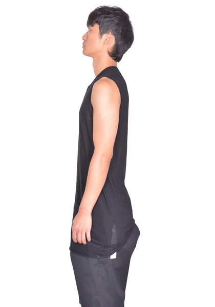 RICK OWENS MEN BASIC SLEEVLESS T SHIRT BLACK FW26 | DOSHABURI Shop