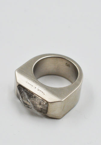RICK OWENS MEN CRYSTAL PYRAMID RING PALLADIO FW25 | DOSHABURI Shop