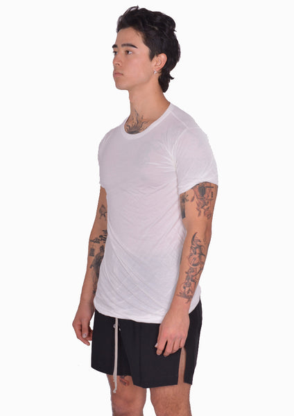 RICK OWENS MEN DOUBLE LAYERED T-SHIRT MILK SS25 | DOSHABURI Shop