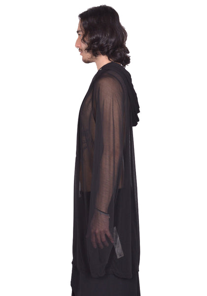 RICK OWENS MEN HOLLYWOOD RUNWAY HOODIE BLACK SS25 | DOSHABURI Shop