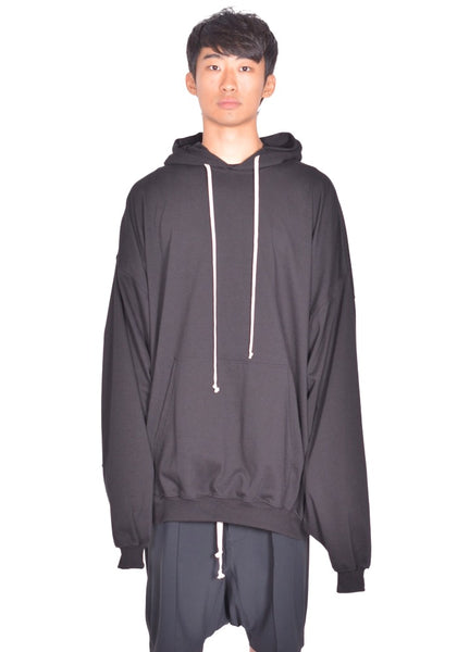 RICK OWENS MEN HUN SWEAT HOODIE BLACK FW26 | DOSHABURI Shop