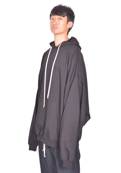 RICK OWENS MEN HUN SWEAT HOODIE BLACK FW26 | DOSHABURI Shop