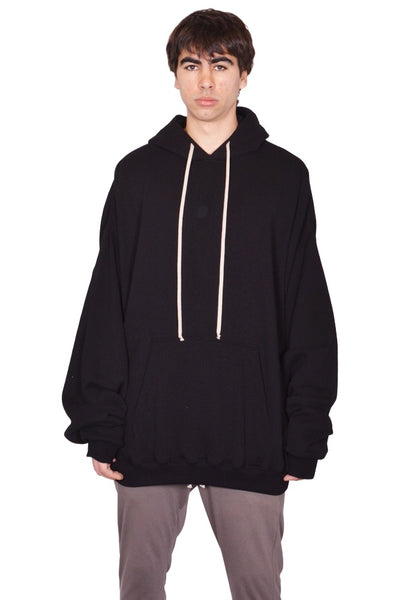 RICK OWENS MEN HUN SWEAT HOODIE BLACK SS26 | DOSHABURI Shop