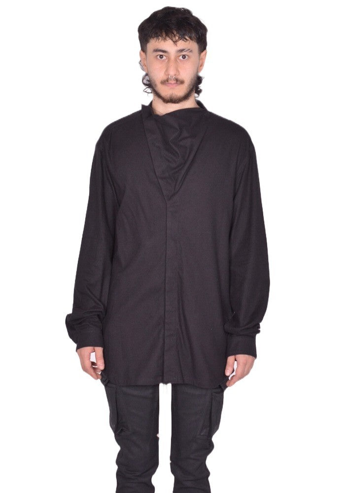 RICK OWENS MEN ISLAND SHIRT BLACK FW25 | DOSHABURI Online Shop